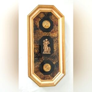 Vintage Turner Wall Decor - Medallions on Marbled Glass Framed